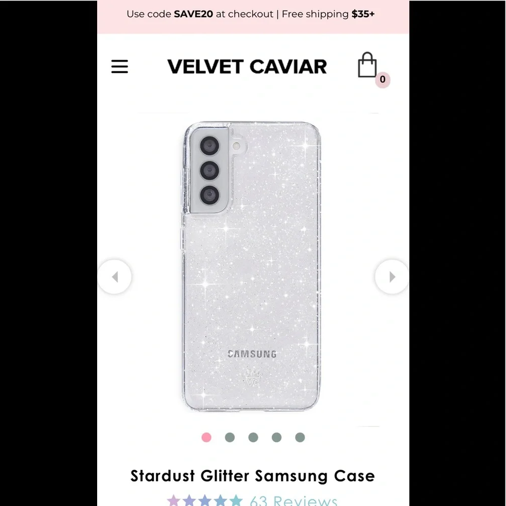 Velvet Caviar Stardust Glitter Samsung Galaxy S21 Plus Phone Case